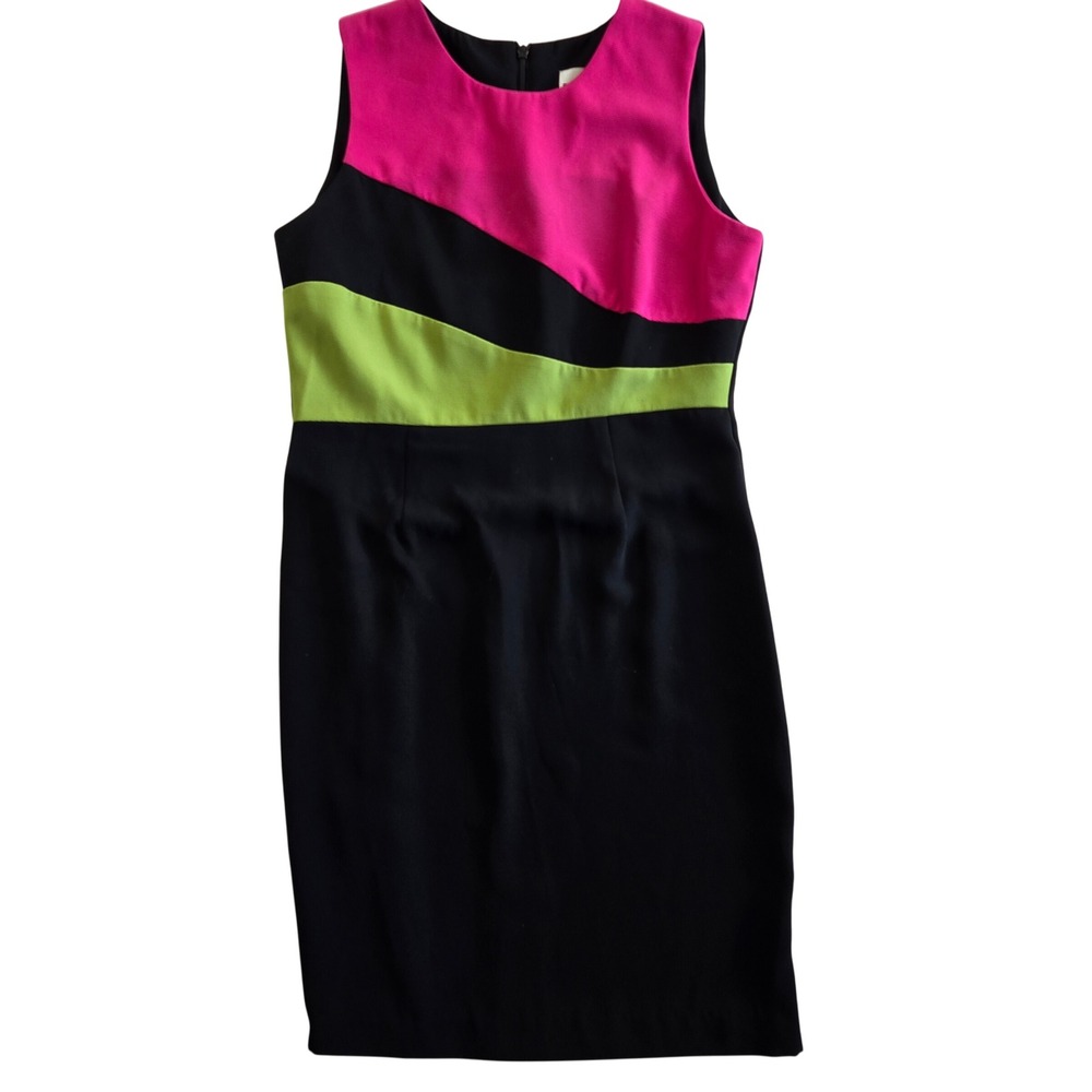 Vintage 90s Danny & Nicole New York Color Block 8P Dress Sleeveless Made‎ in USA - Picture 8 of 9